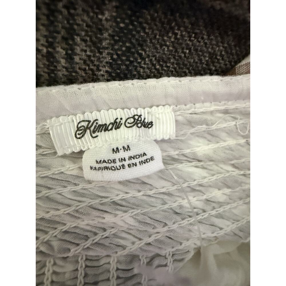 Kimchi Blue Princes Plaid Dress Brown Md Cotton Cottagecore - Picture 7 of 10